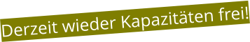 Derzeit wieder Kapazitäten frei!